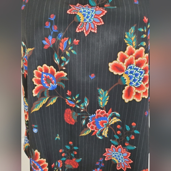 DG2 Diane Gilman Black Floral Layered Easy Tank Light Stripes 3XL ~ Pre-Owned - Picture 4 of 12